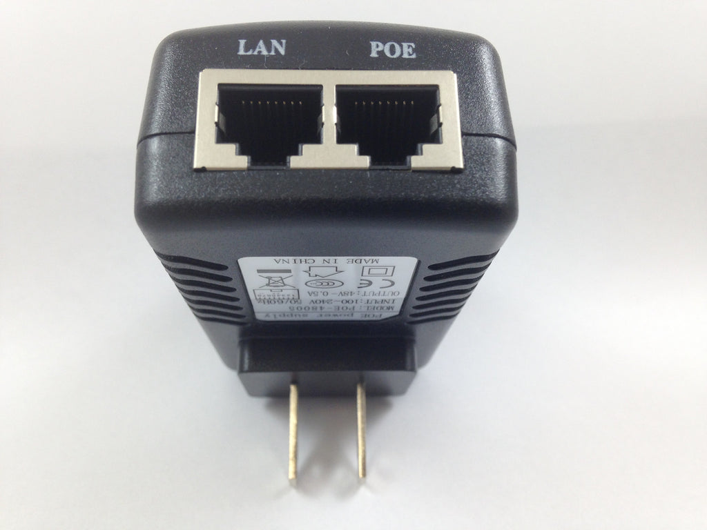 Power Injector for POE (Power over Ethernet) 48V/0.5Amp for IP Devices 